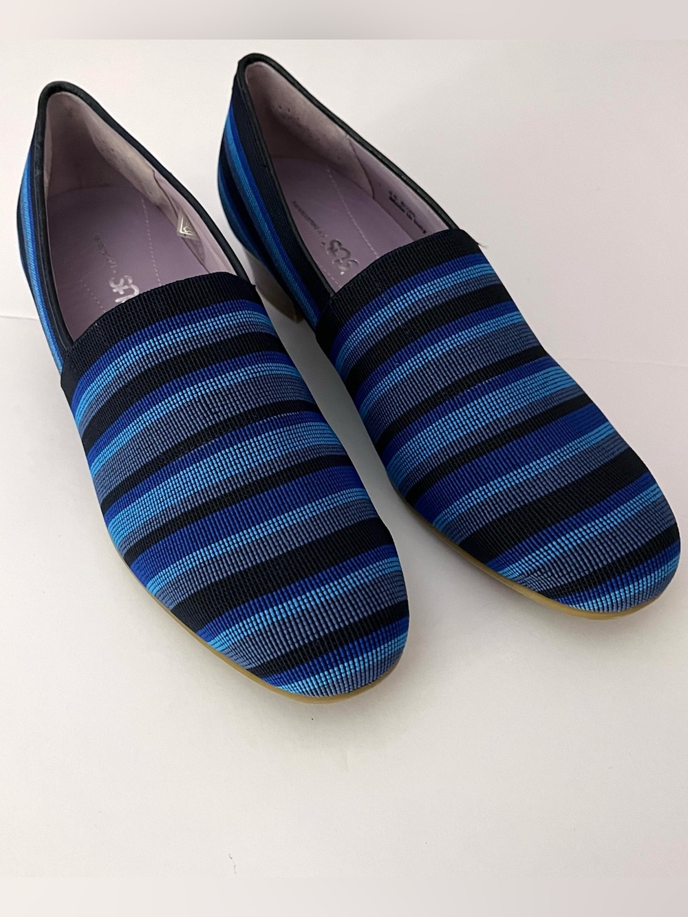 SAS Brenda Blue Striped Dress Pumps Shoes Handcrafted Italy Womens 8.5 M 8.5M